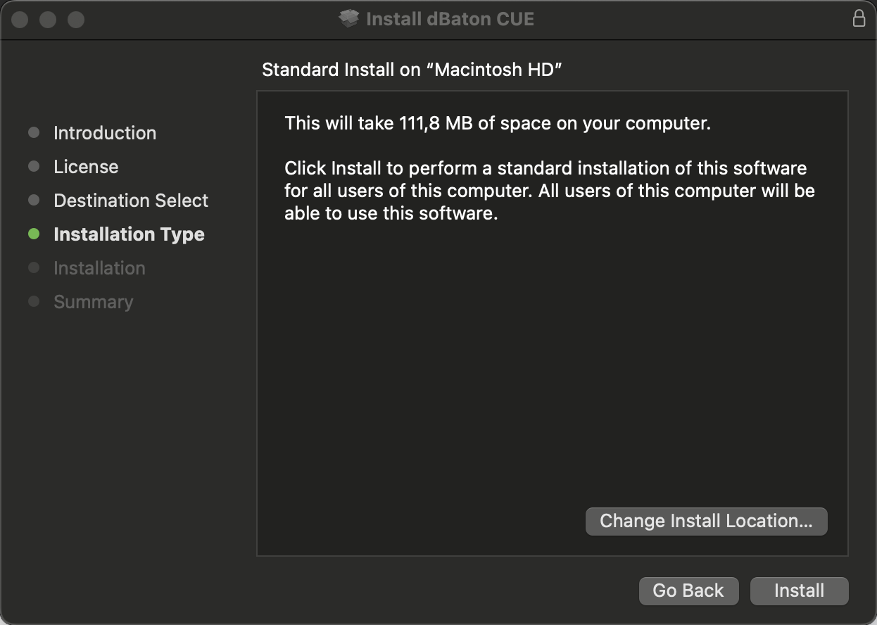 Installer ready to install screen